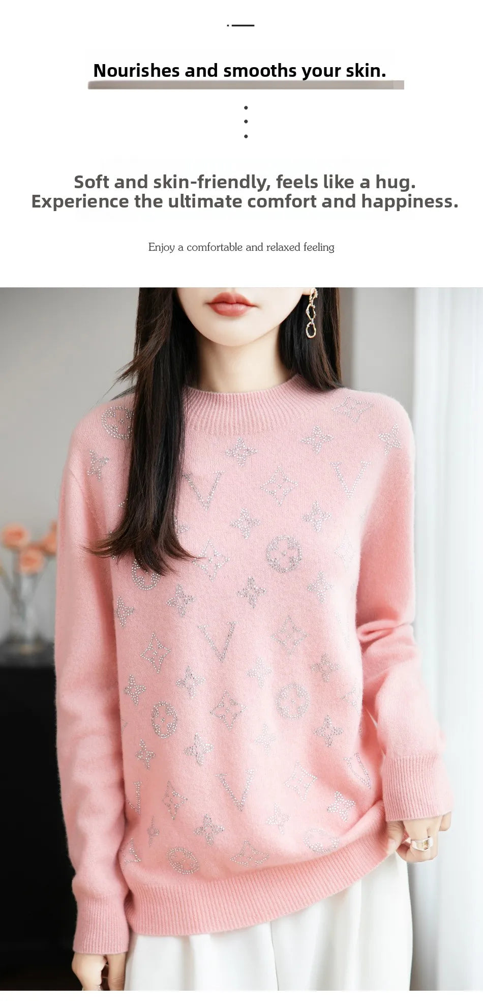 Women’s Fine Knit Half Turtleneck Sweater – Elegant Casual Style