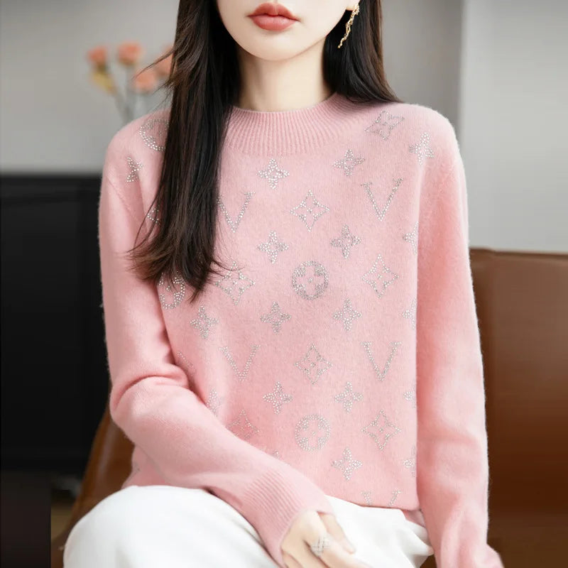 Women’s Fine Knit Half Turtleneck Sweater – Elegant Casual Style
