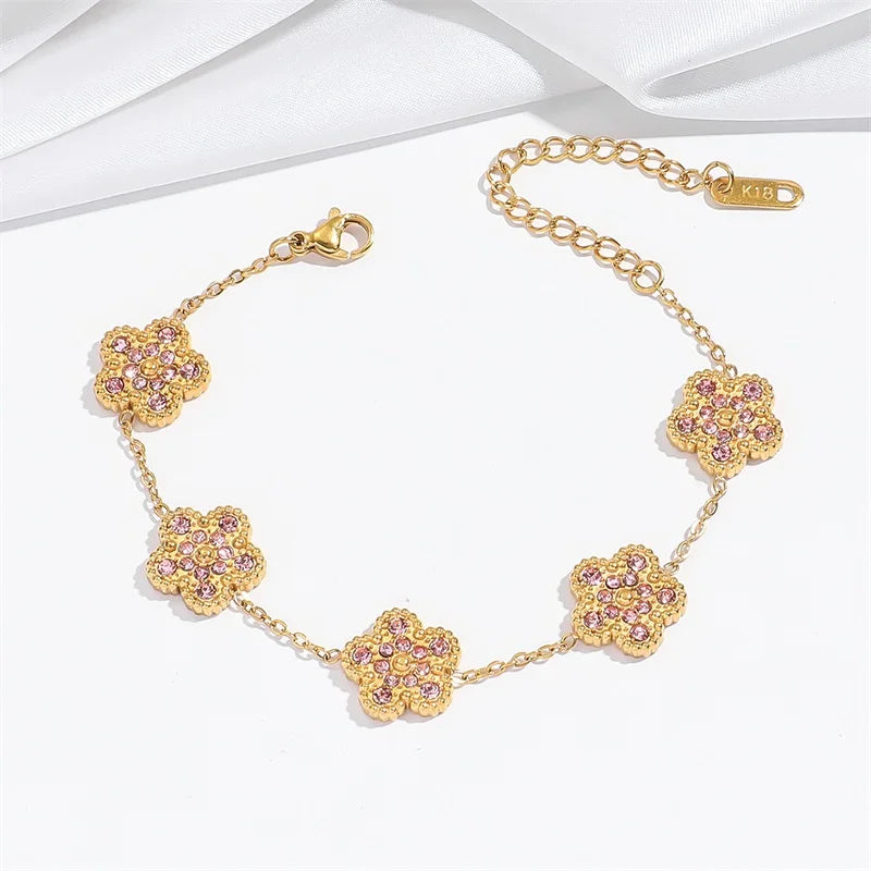 Clover Flower Stainless Waterproof Vintage Jewelry Set