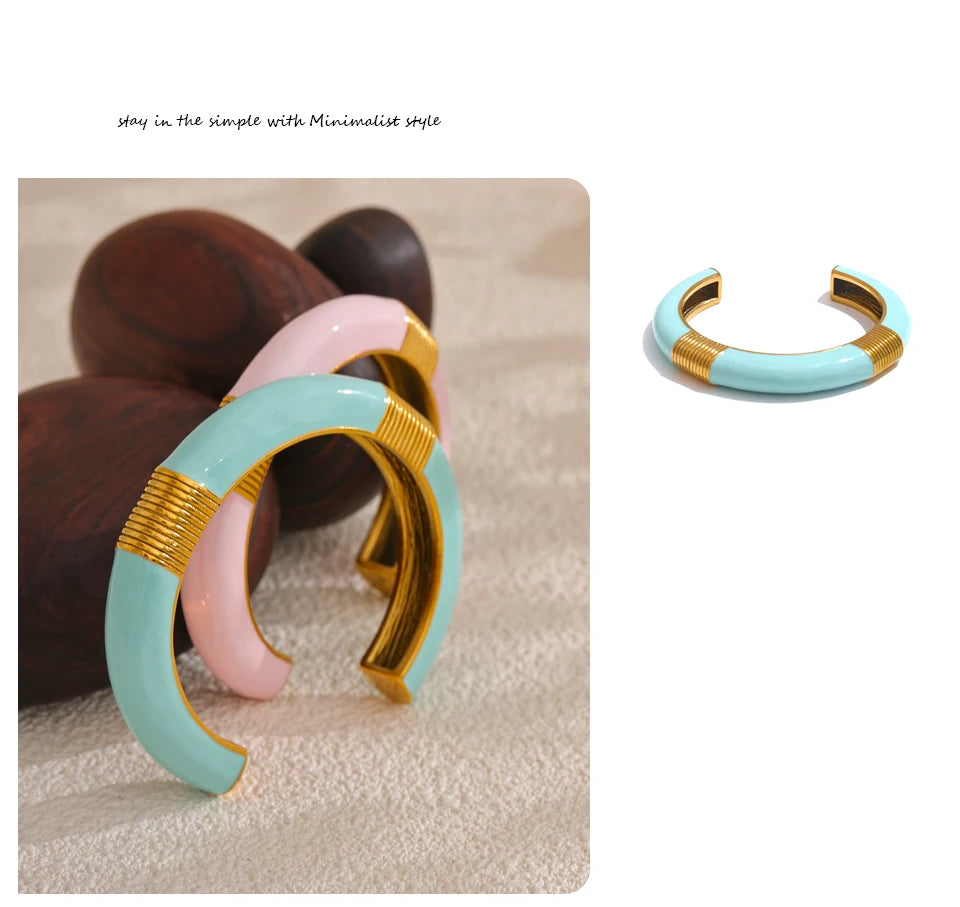 Vintage Enamel Gold Bangle