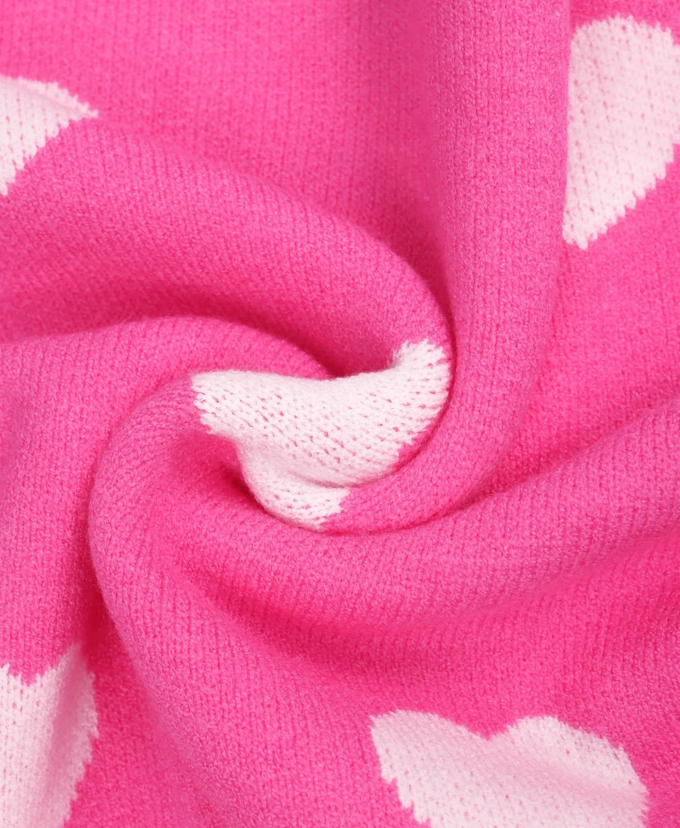 Hot Pink Oversized Heart Knit Sweater
