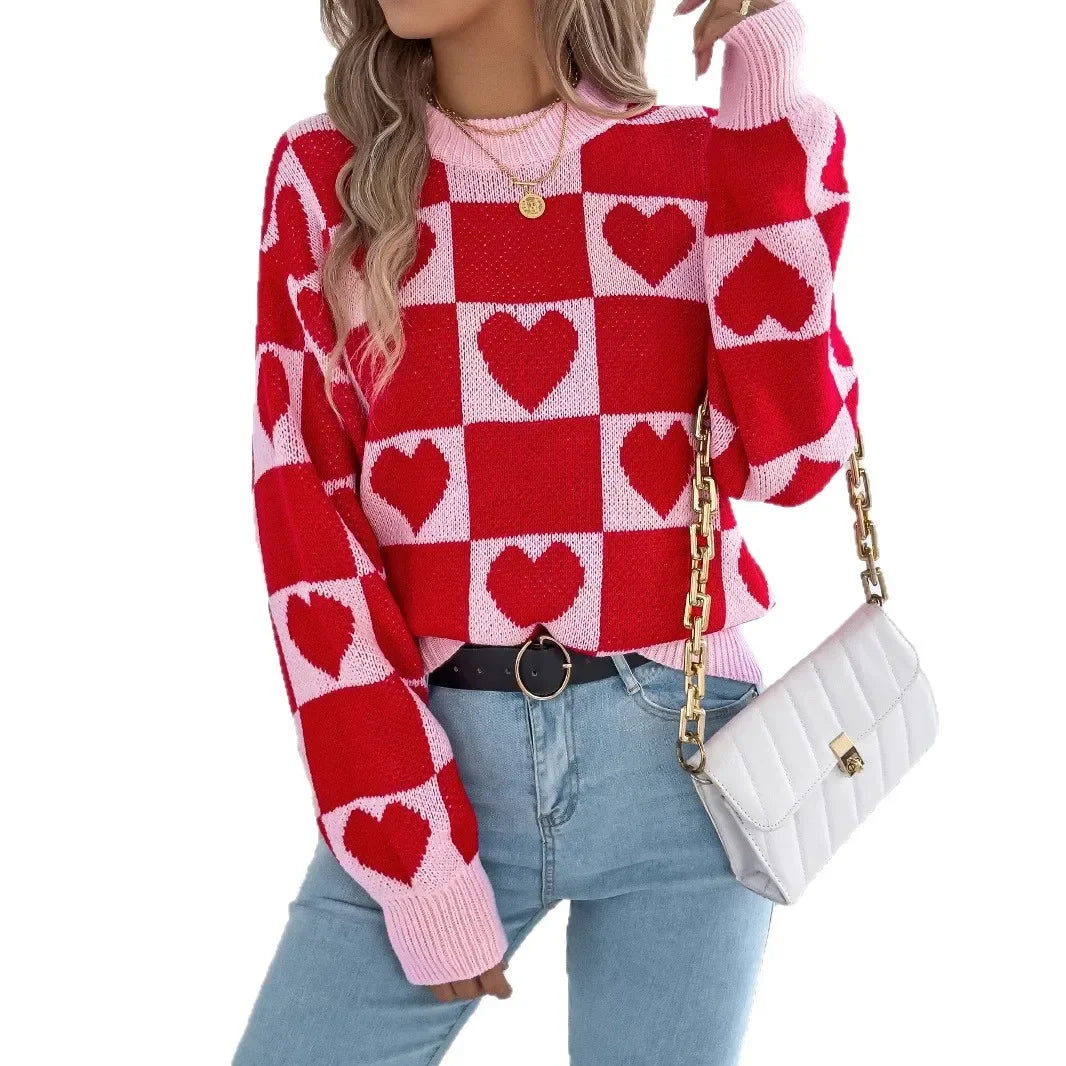 Valentine’s Day Heart Lantern Sleeve Sweater