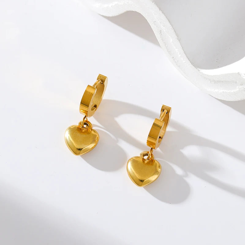 Heart Love 18K Gold Plated Stainless Steel