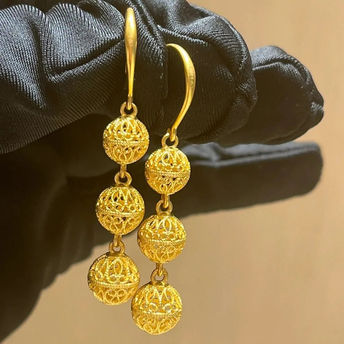 24K Gold Vintage Drop Romantic Earrings
