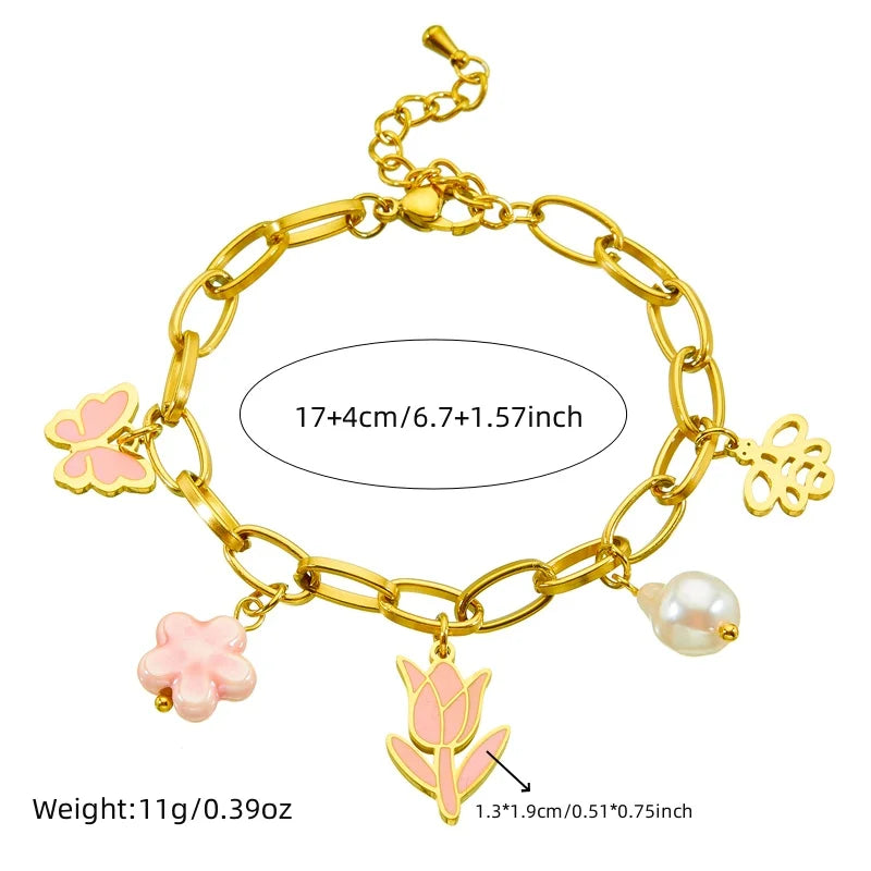 Tulip Jewelry Set Stainless Steel