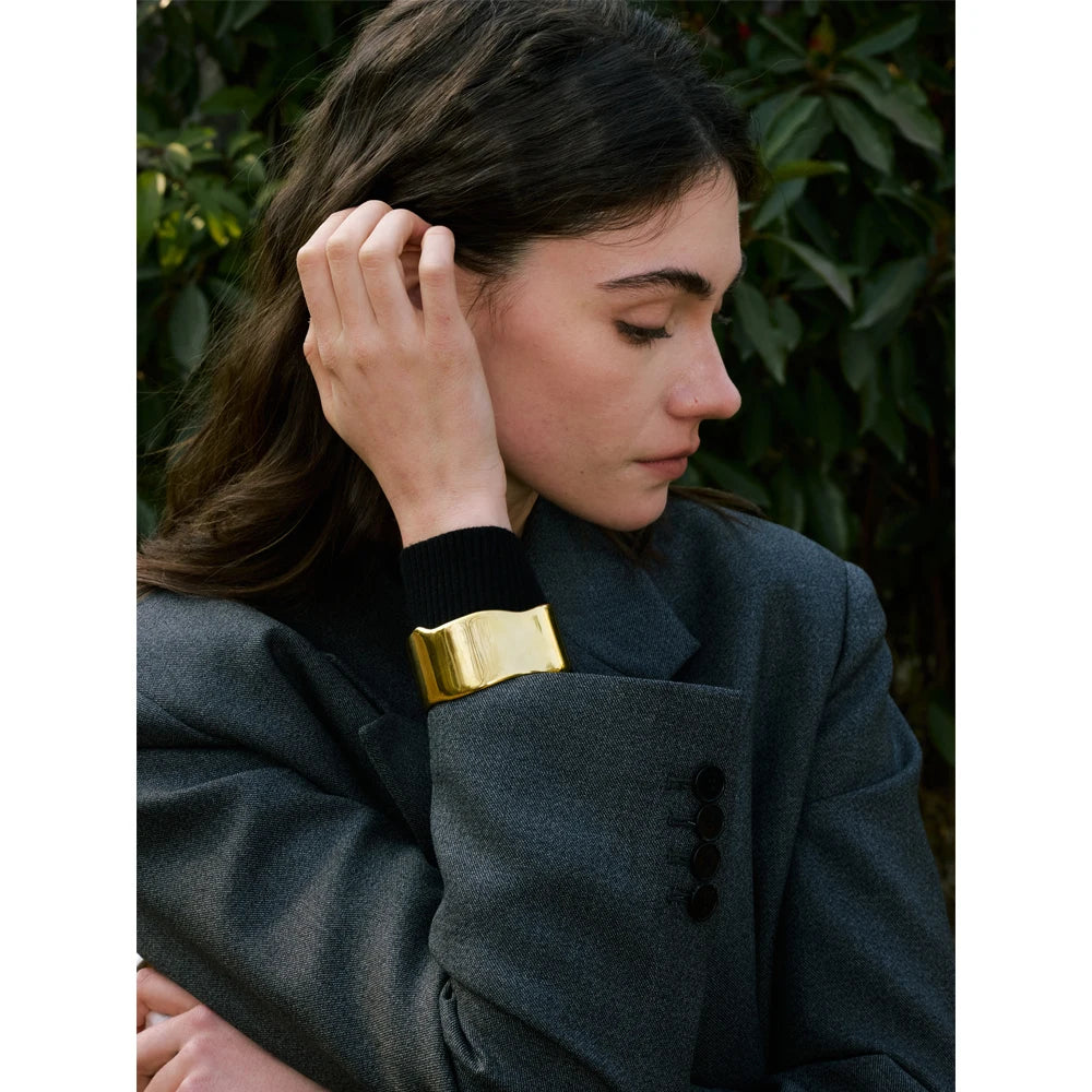 Vintage Gold Wide Bangle