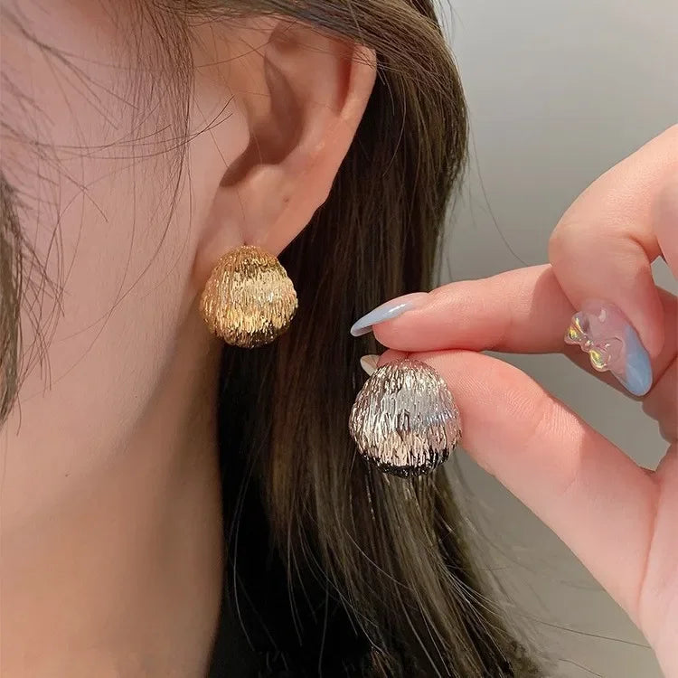 Minimalist Gold-Tone Folded Earrings