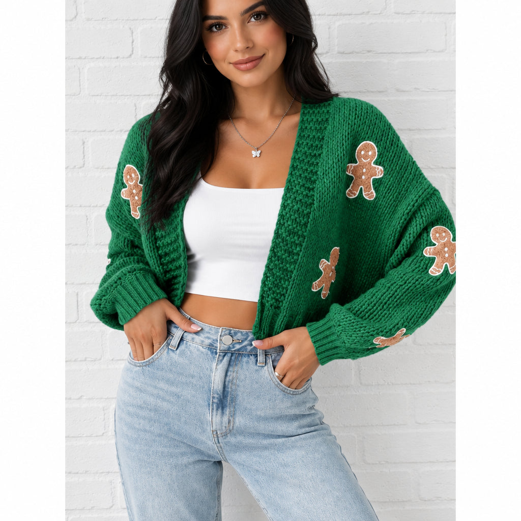 Women’s GingerBread Man Cropped Cardigan