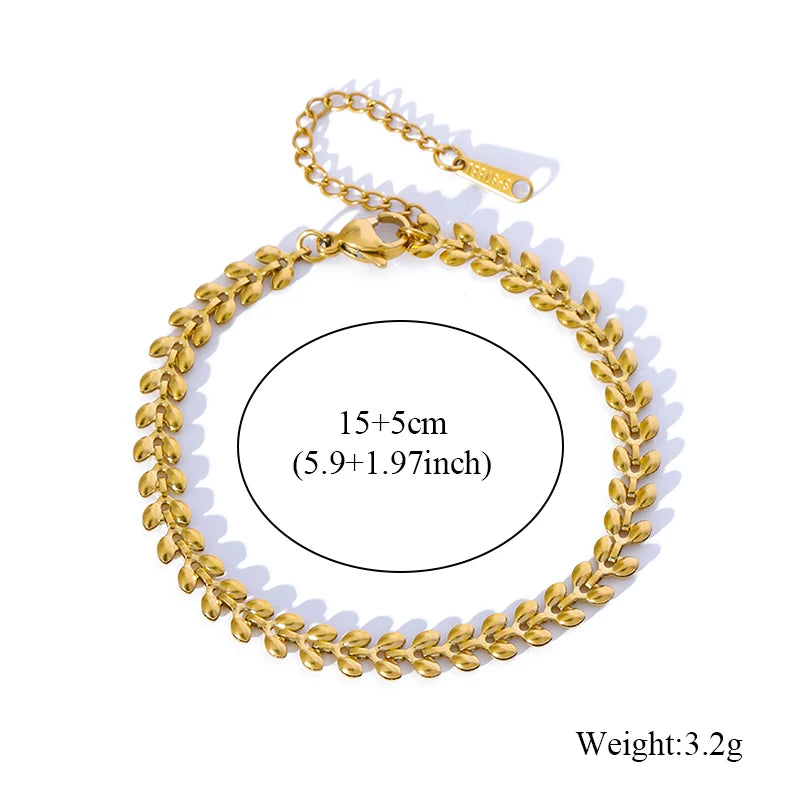 Gold Wheat Chain Jewelry Set
