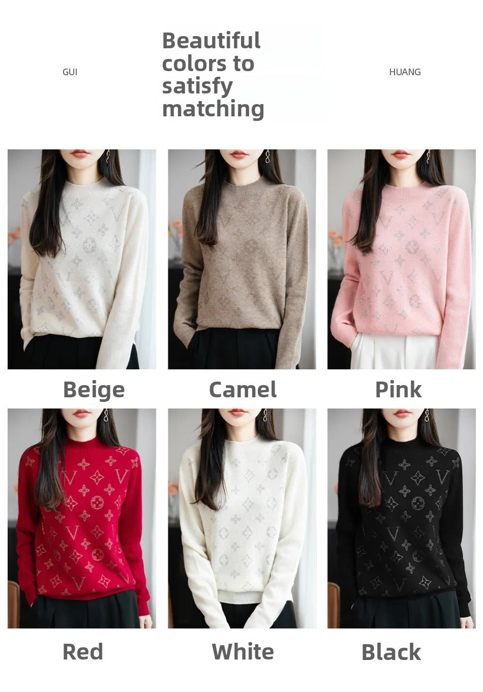 Women’s Fine Knit Half Turtleneck Sweater – Elegant Casual Style