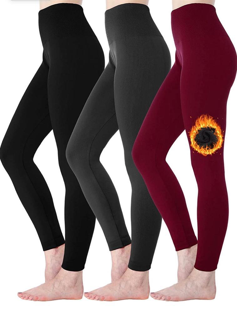 2 Pack Women‚Äôs Fleece Lined Leggings High Waist Stretchy warm - Infinity Beautiful Boutique