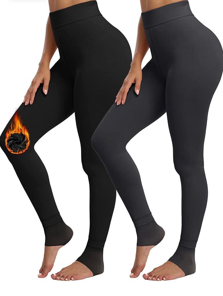 2 Pack Women‚Äôs Fleece Lined Leggings High Waist Stretchy warm - Infinity Beautiful Boutique