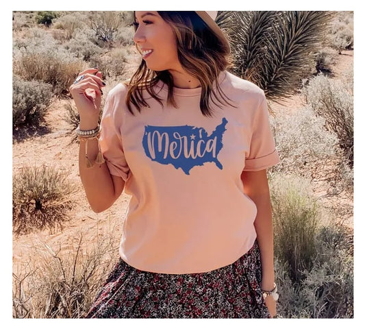 Merica T-Shirt – USA Map Edition for Proud Mamas - Infinity Beautiful Boutique