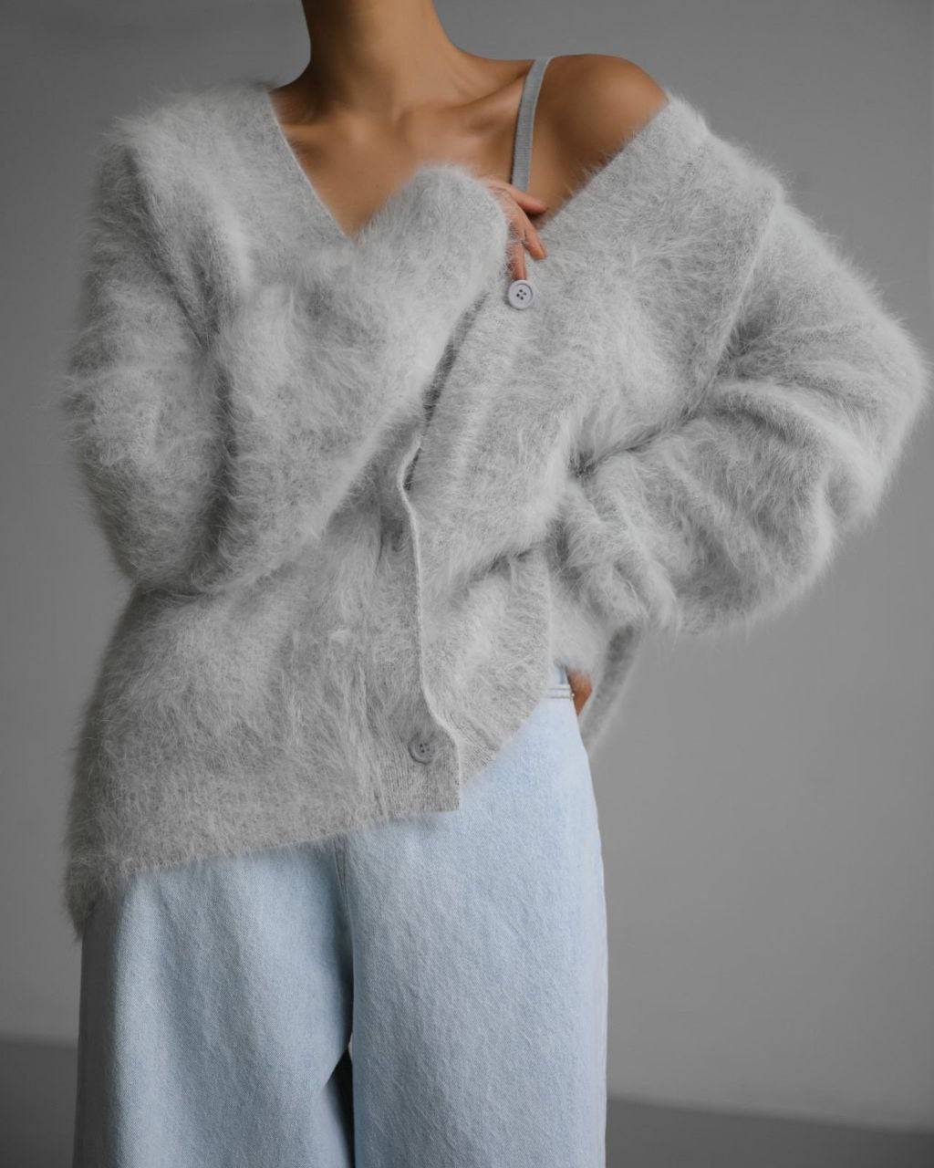 Loose V-neck Button Cardigan Fall Winter Fashion Single Breasted Knitted Sweater Top Women's Clothing - Infinity Beautiful Boutique
