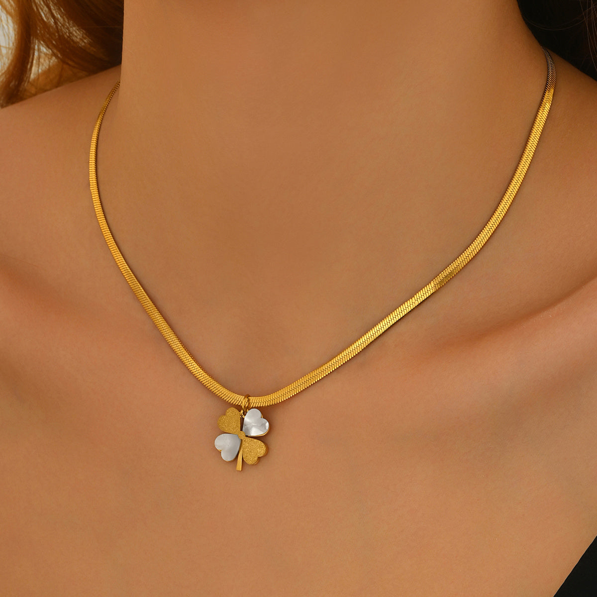 Infinity Beautiful 18K Gold Plated Double Luck Clover Necklace - Infinity Beautiful Boutique