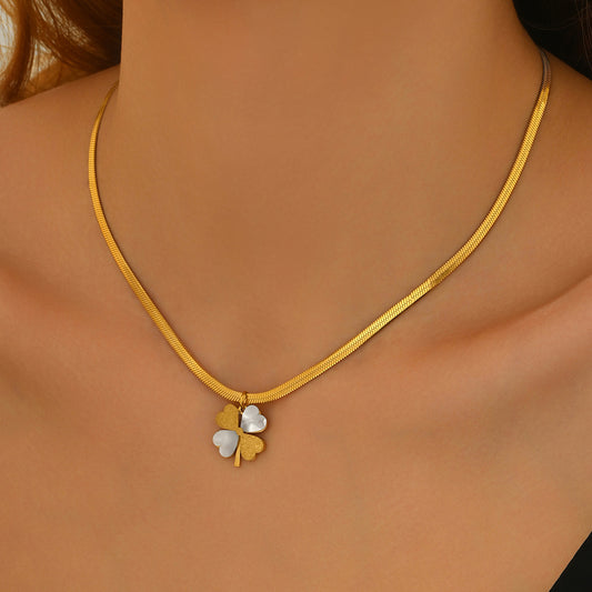 Infinity Beautiful 18K Gold Plated Double Luck Clover Necklace - Infinity Beautiful Boutique