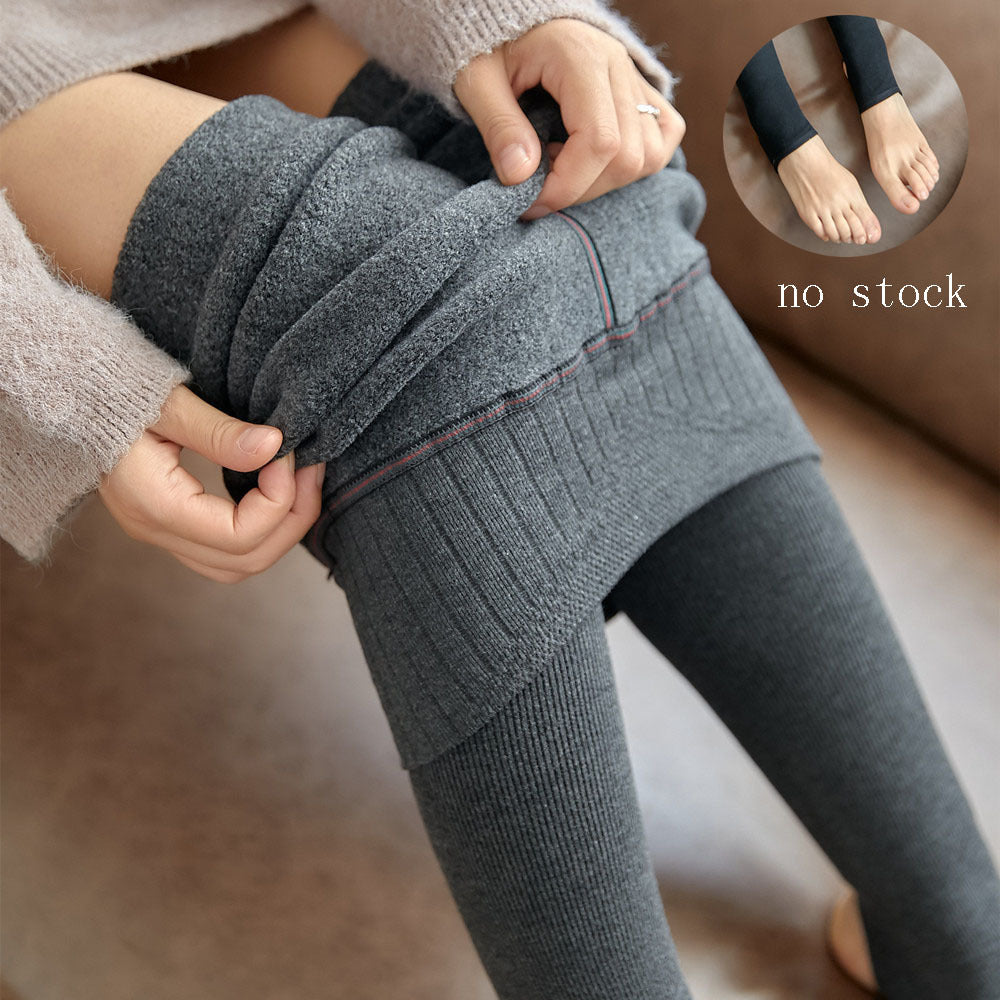 High Waist Stripes Leggings Winter Warm Thick High Stretch Imitation-cashmere Trousers Skinny Fitness Woman Pants - Infinity Beautiful Boutique