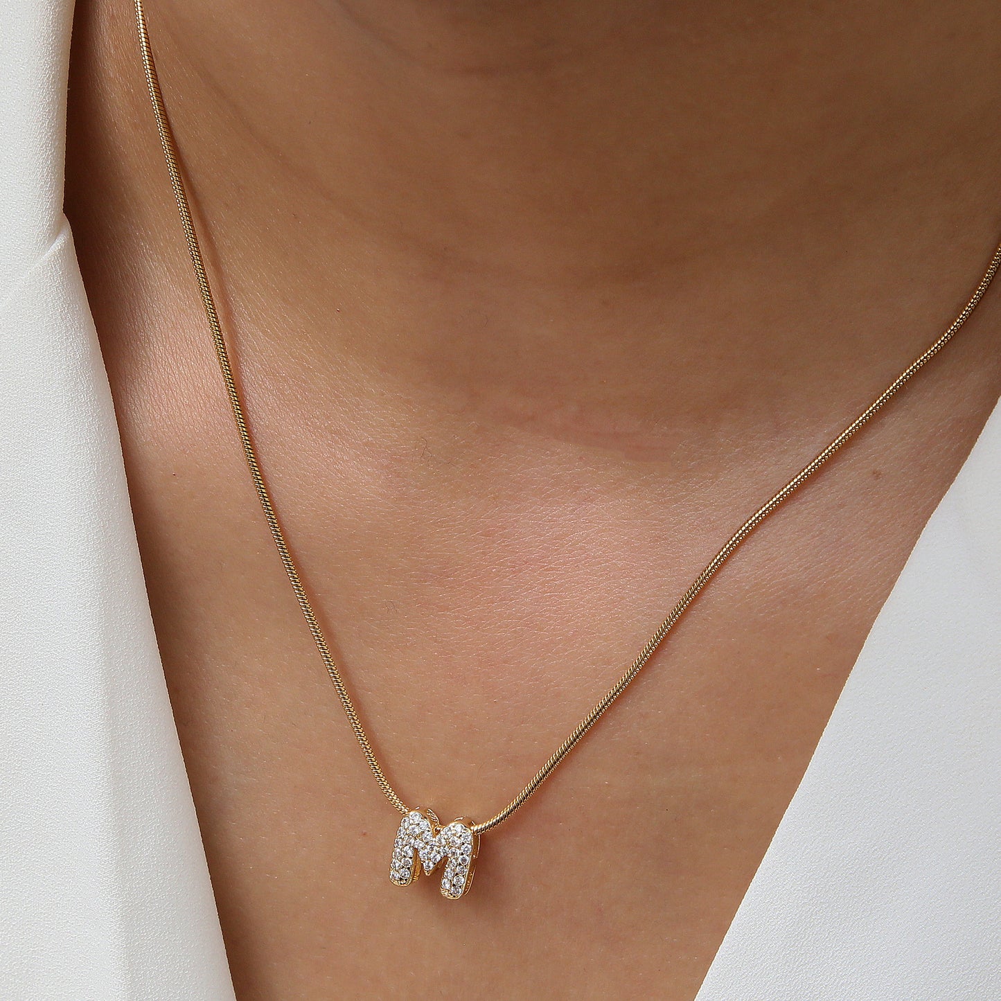 Simple Initial Necklace Stainless Steel Letter Pendant