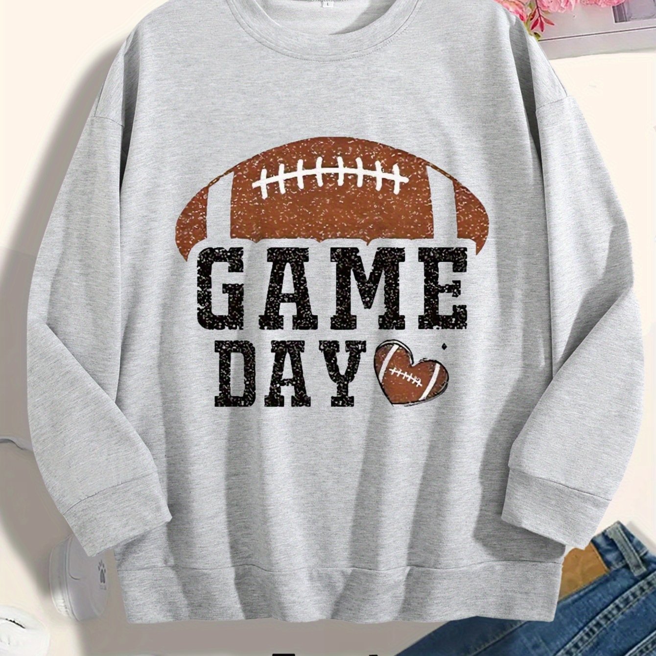 Game Day Football Glitter Sweatshirt