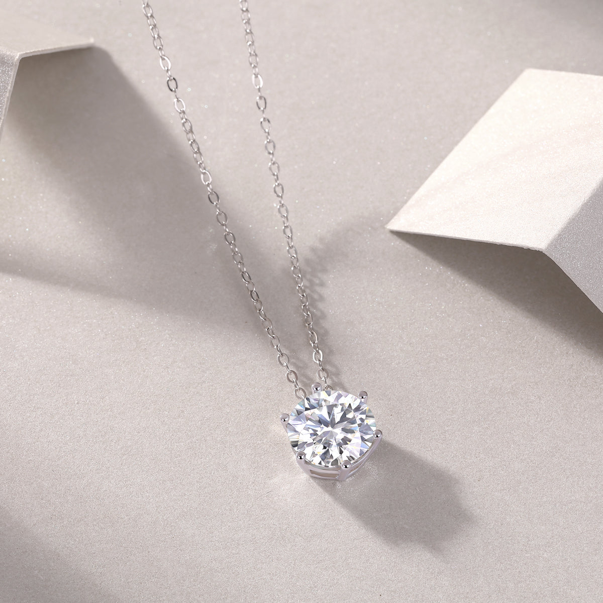 Rose Luxury Diamond Pendant Necklace – Moissanite Diamond Silver Ornaments