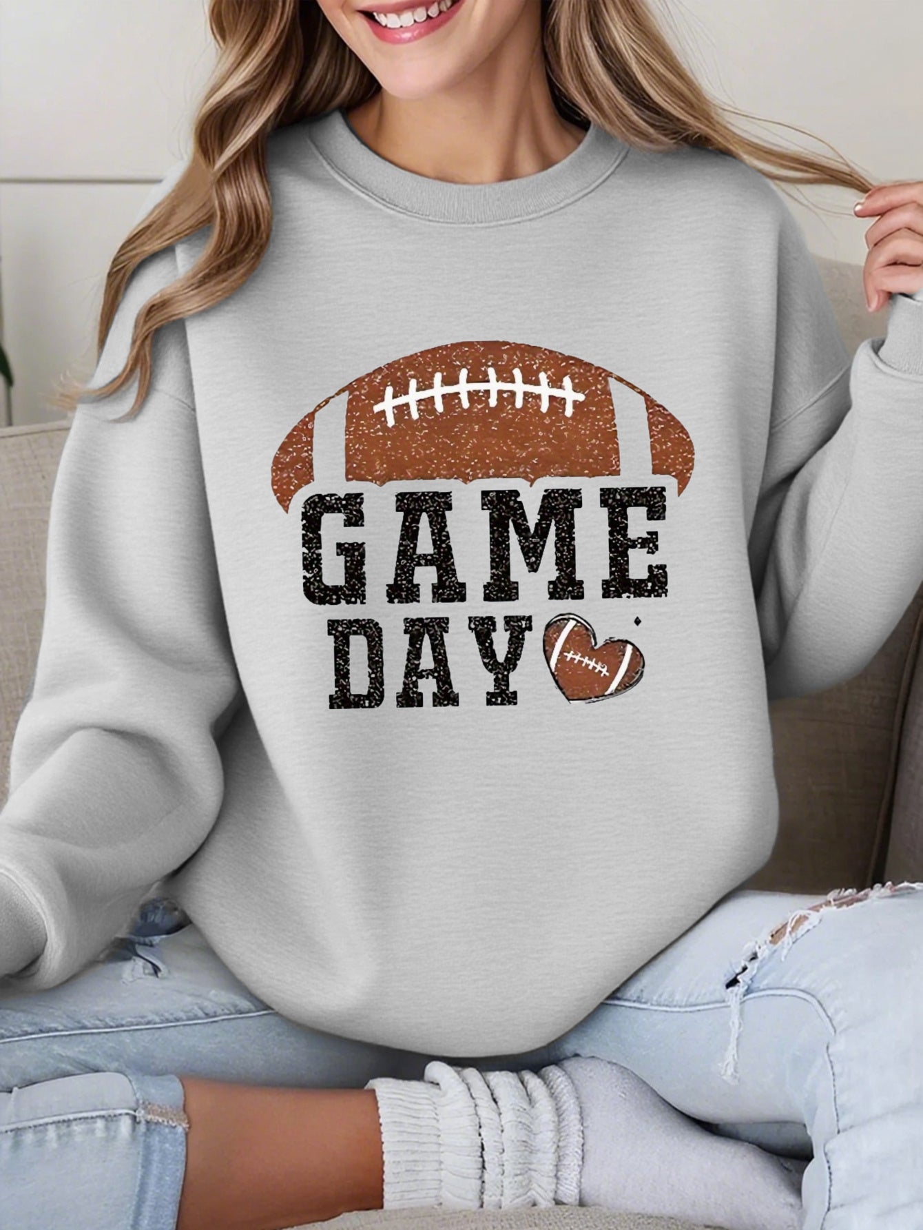 Game Day Football Glitter Sweatshirt