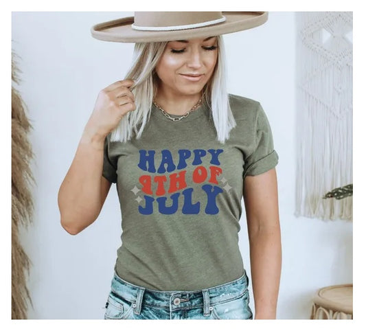 Infinity Beautiful Happy 4th of July T-Shirt – USA Graphic Tee & Gift for Her - Infinity Beautiful Boutique