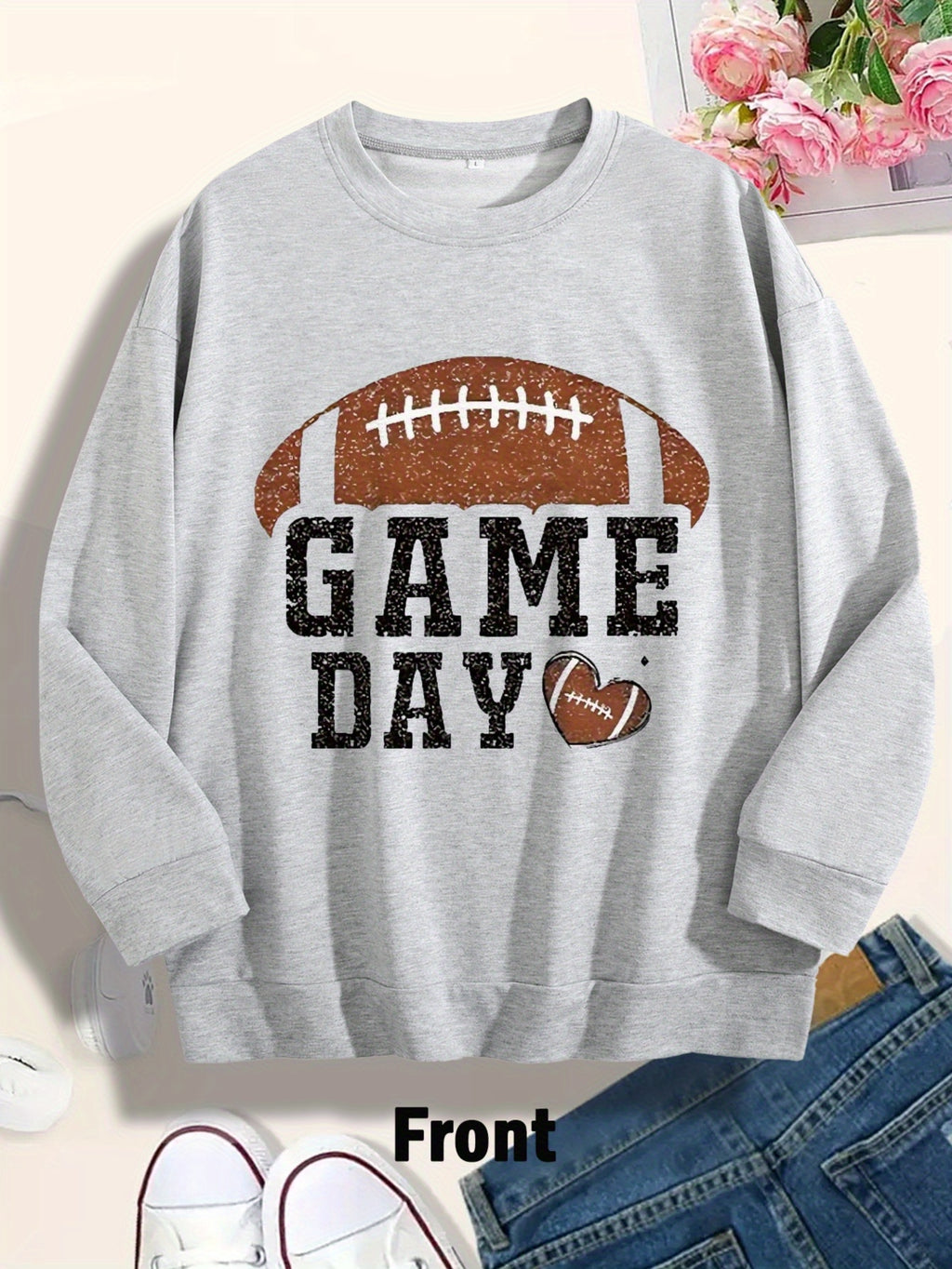 Game Day Football Glitter Sweatshirt