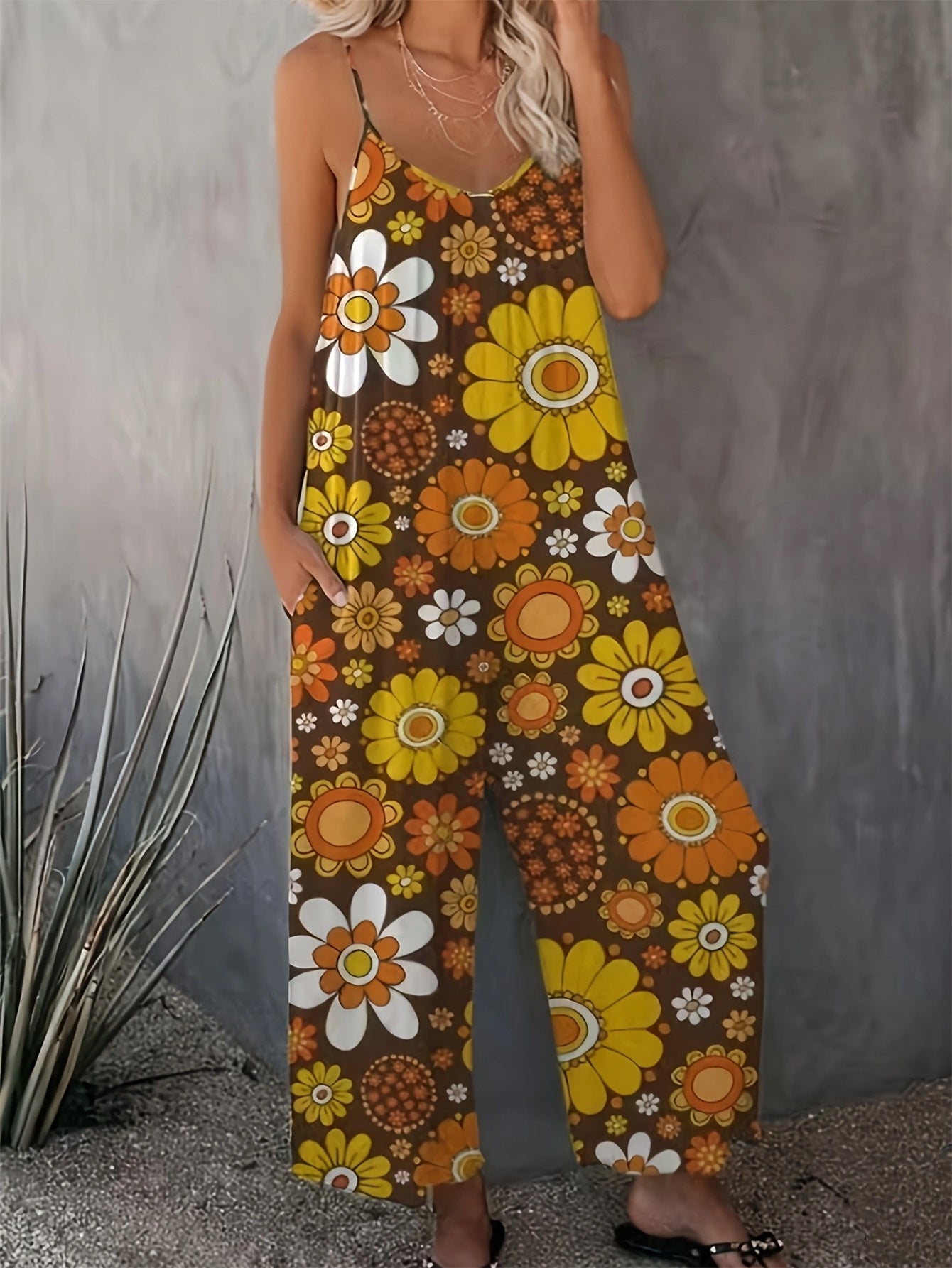 Infinity Beautiful Plus Street Style Jumpsuit – Allover Print with Relaxed Cami Fit - Infinity Beautiful Boutique