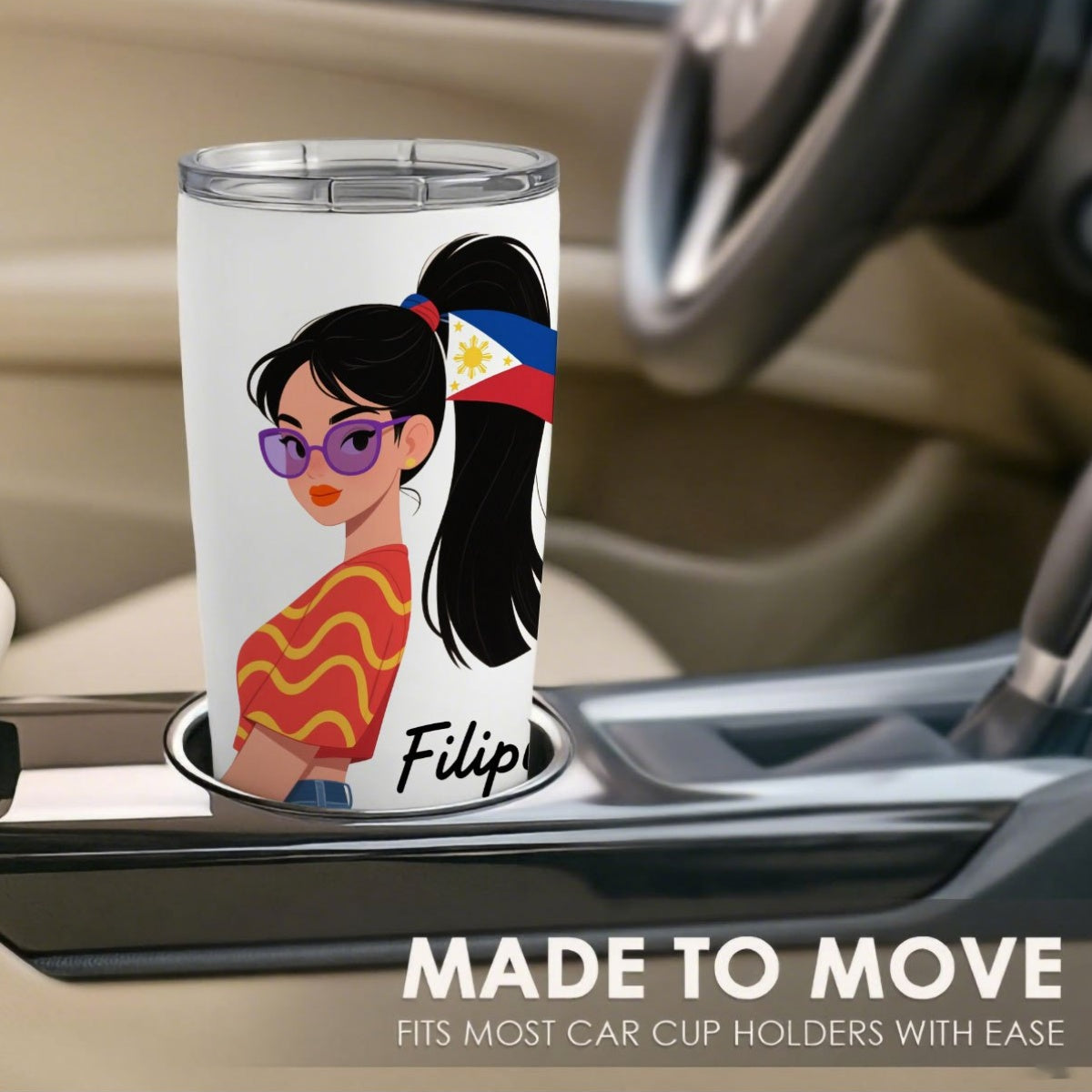 Filipina Lady Stainless Steel Tumbler