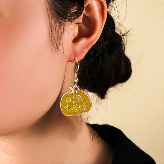 Halloween Earrings Cute Pumpkin Spooky Oil Drip Alloy Earrings Jewelry - Infinity Beautiful Boutique
