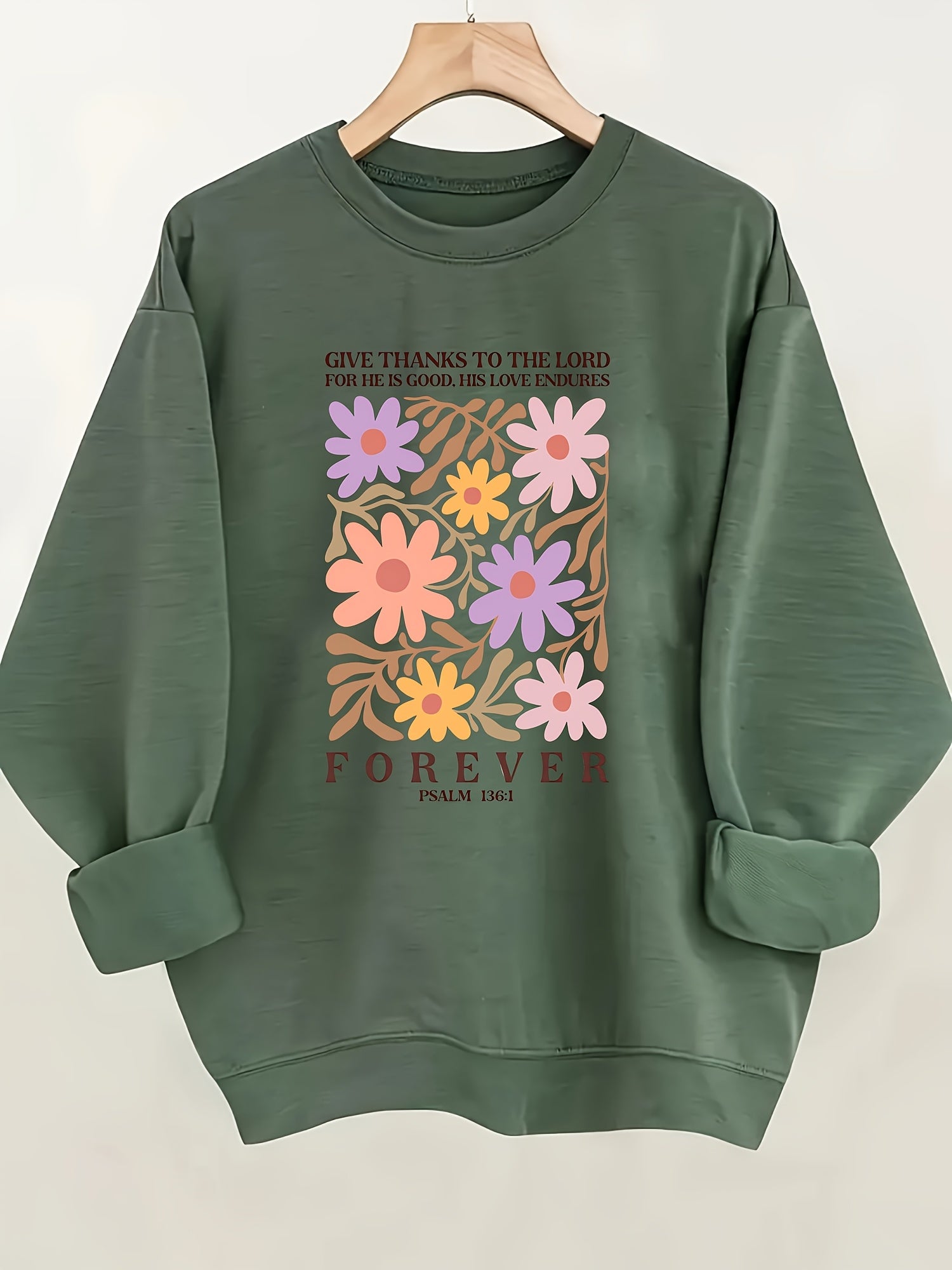 Women’s Psalm 136:1 Faith Hoodie – Soft Casual Wear