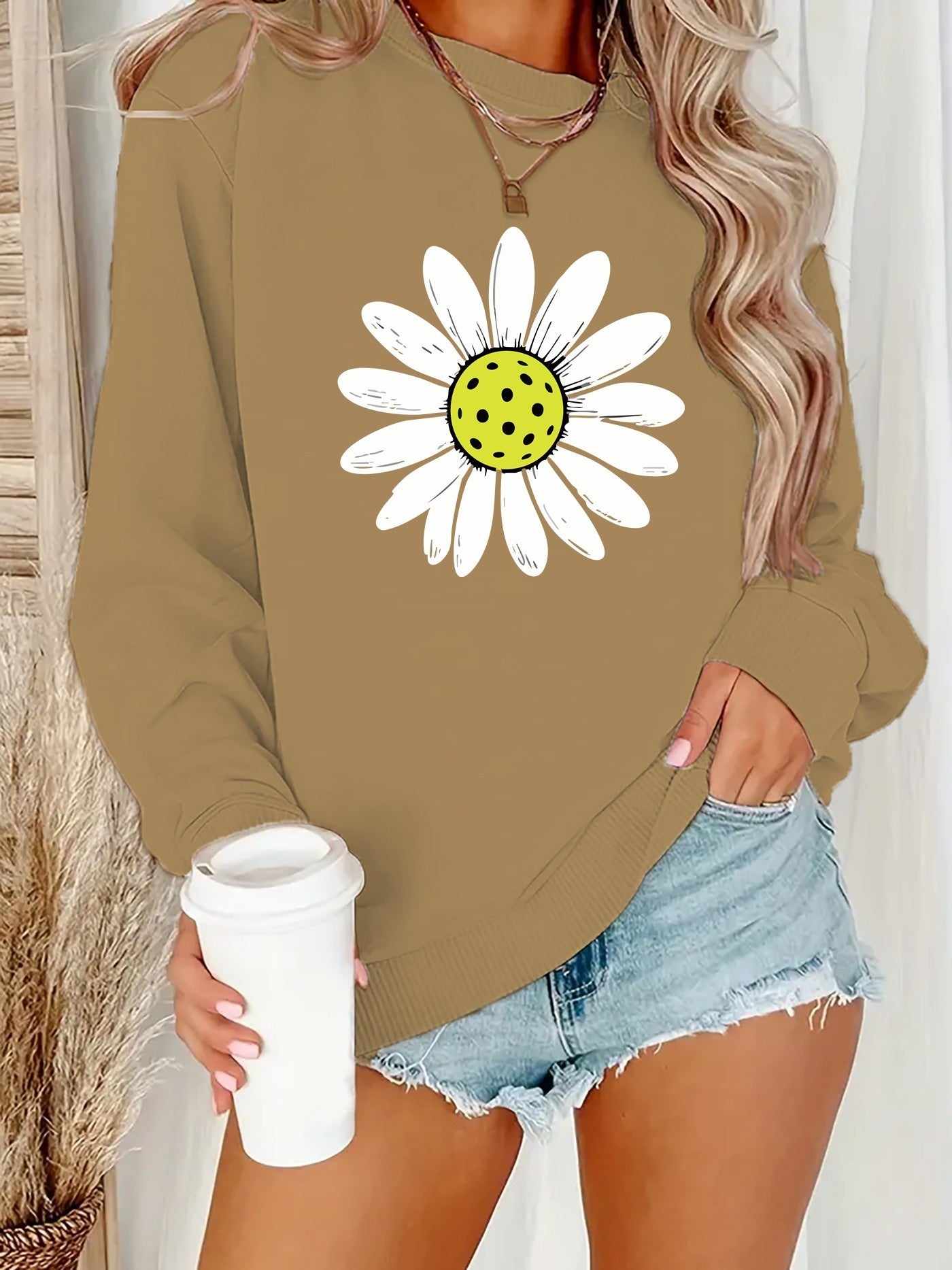 Women’s Floral Round Neck Sweatshirt