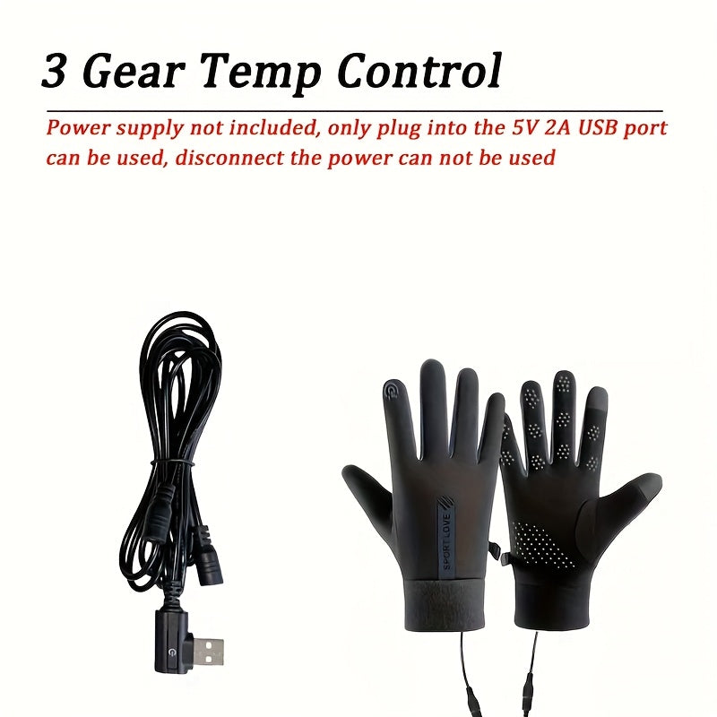 USB-Powered Smart Heating Gloves with 3 Temperature Levels