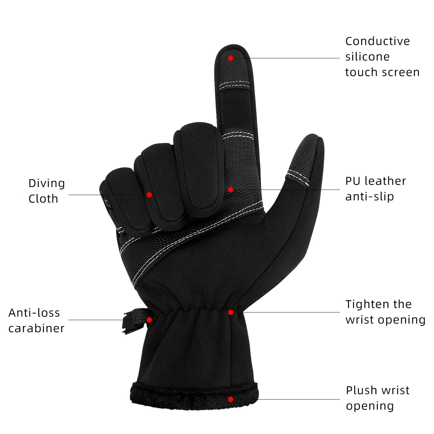 Winter Warm Gloves Touch Screen Gloves for Men Women Anti-Slip Driving - Infinity Beautiful Boutique