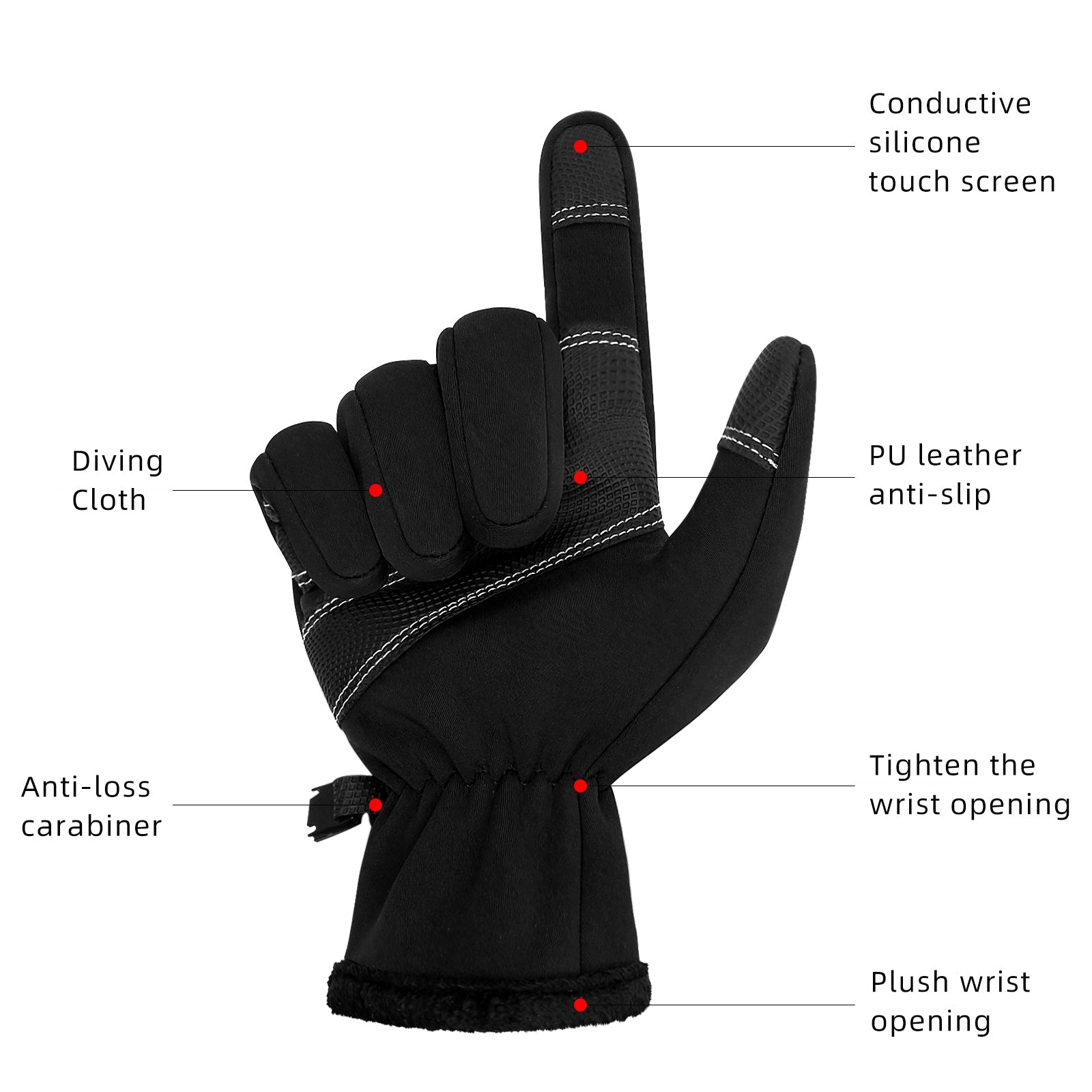 Winter Warm Gloves Touch Screen Gloves for Men Women Anti-Slip Driving - Infinity Beautiful Boutique