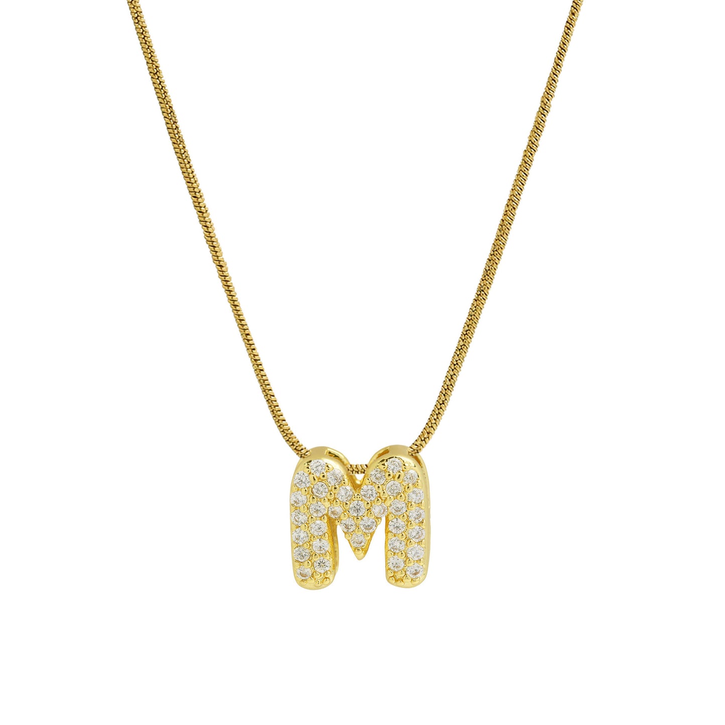 Simple Initial Necklace Stainless Steel Letter Pendant