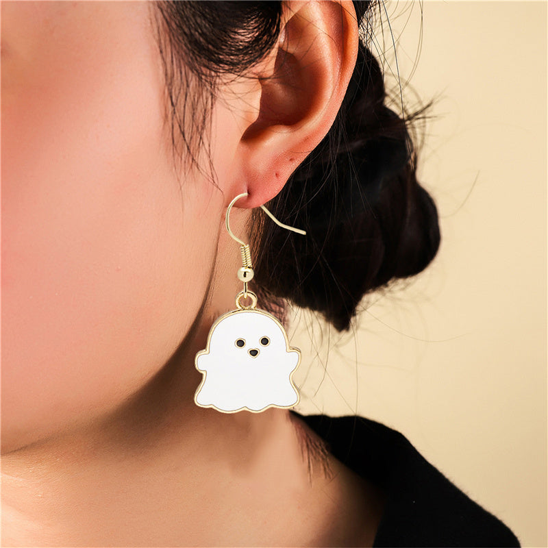 Halloween Earrings Cute Pumpkin Spooky Oil Drip Alloy Earrings Jewelry - Infinity Beautiful Boutique