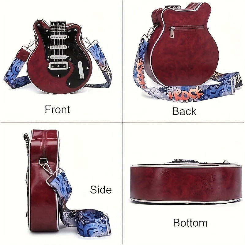 Premium Retro Guitar Crossbody Bag with Adjustable Strap