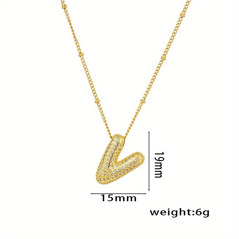 Bubble Letter Charm Necklace Alphabet