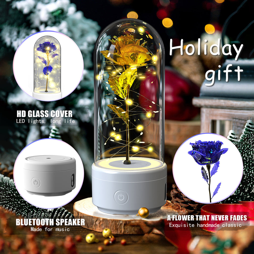 2-in-1 Rose LED Light & Bluetooth Speaker – Gift Under Glass - Infinity Beautiful Boutique
