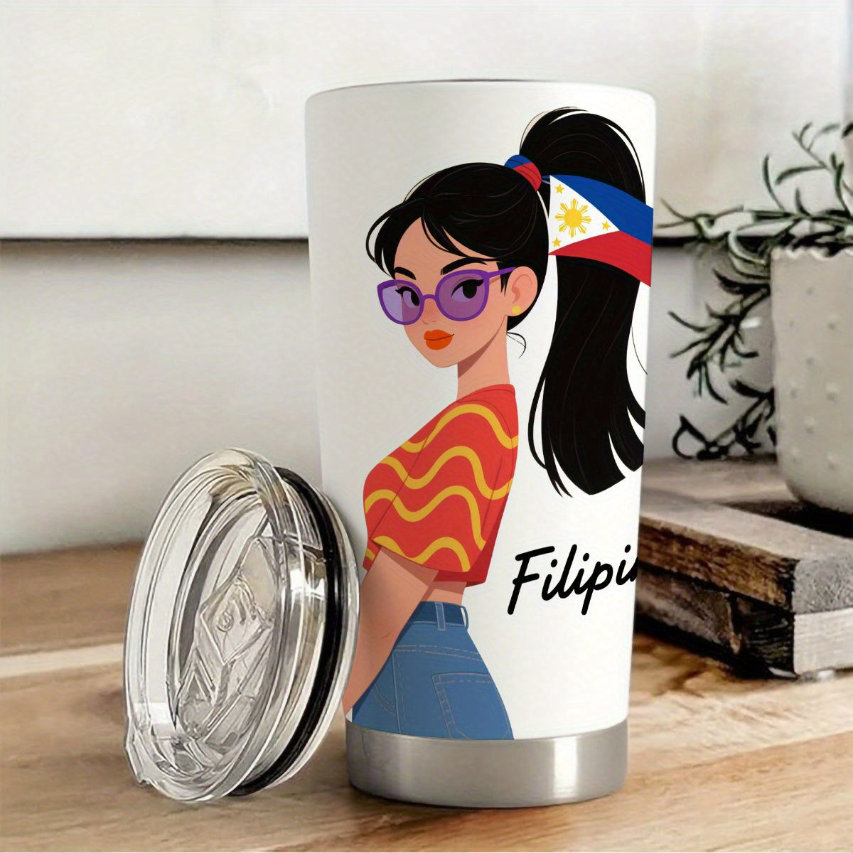 Filipina Lady Stainless Steel Tumbler