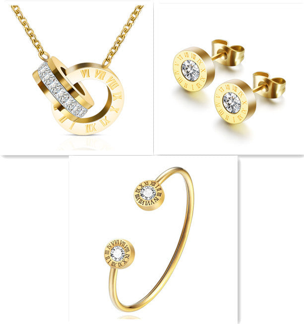 Roman Numerals and Diamond Stud Earrings - Infinity Beautiful Boutique