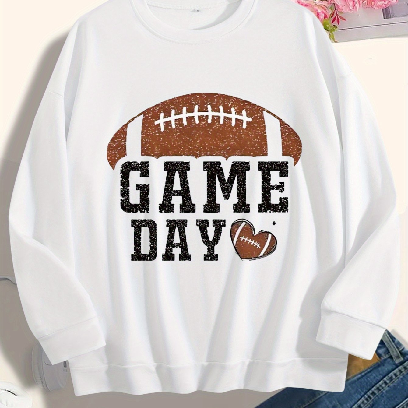 Game Day Football Glitter Sweatshirt
