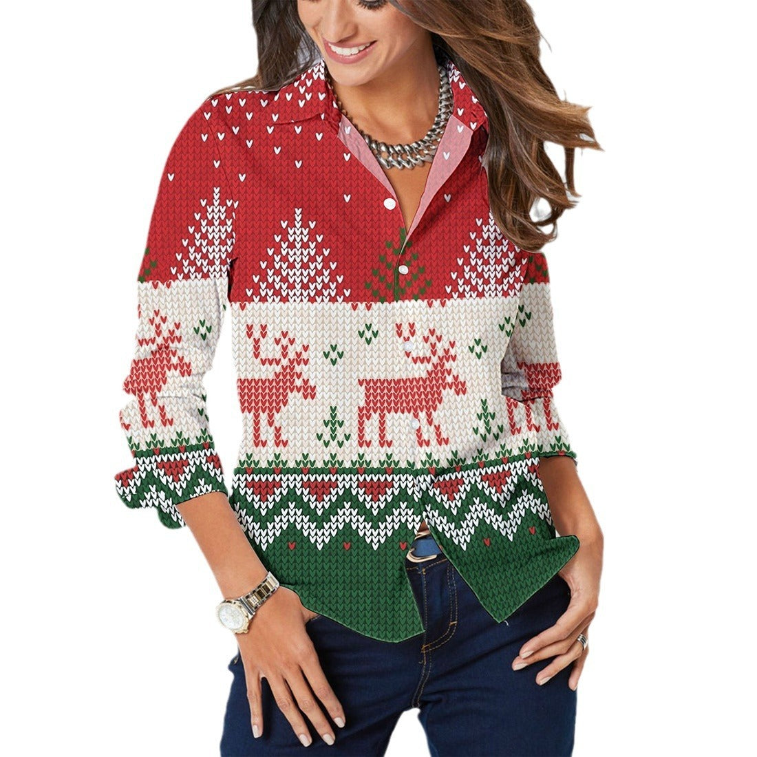 Infinity Beautiful Button-Up Shirt – Lapel Collar & Long Sleeves - Infinity Beautiful Boutique