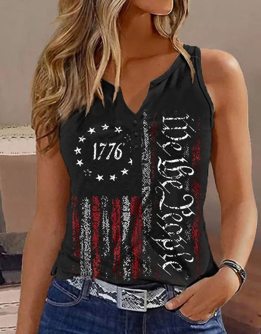 Ladies' V-neck Printed Fashionable Camisole Vest - Infinity Beautiful Boutique