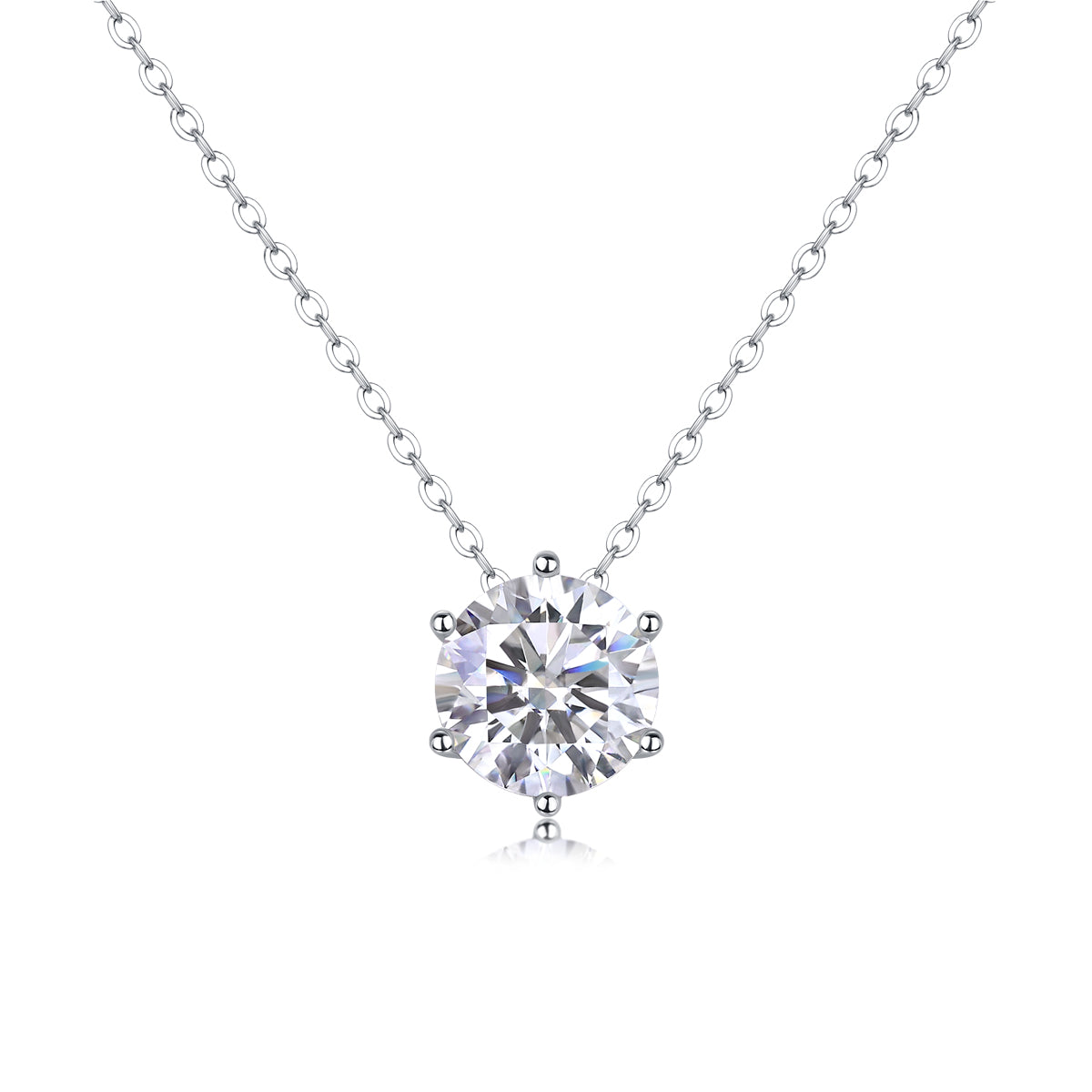 Rose Luxury Diamond Pendant Necklace – Moissanite Diamond Silver Ornaments