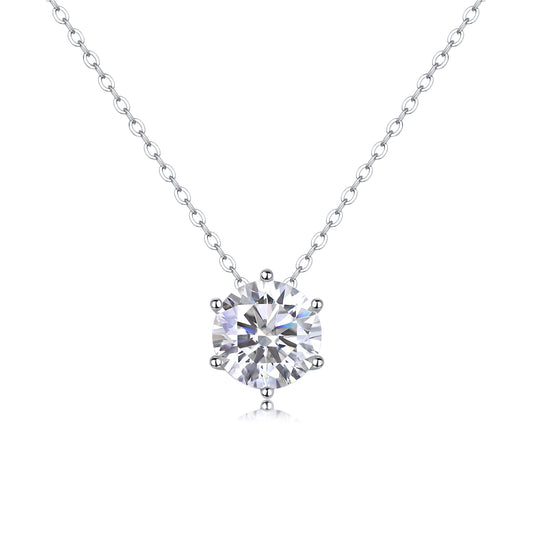 Rose Luxury Diamond Pendant Necklace – Moissanite Diamond Silver Ornaments