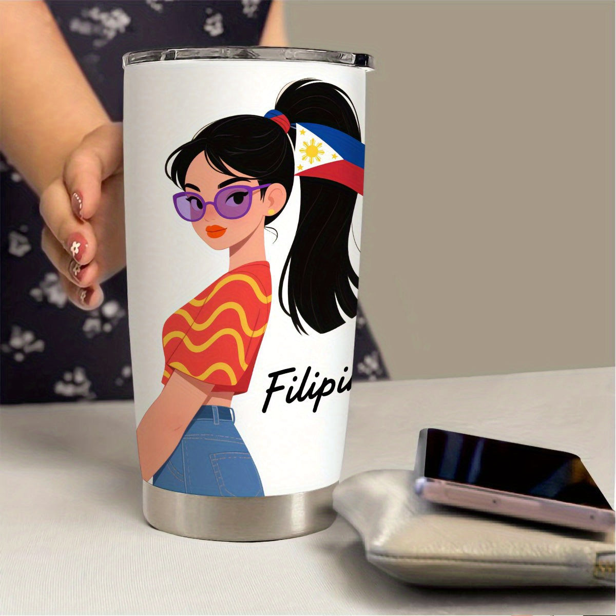 Filipina Lady Stainless Steel Tumbler