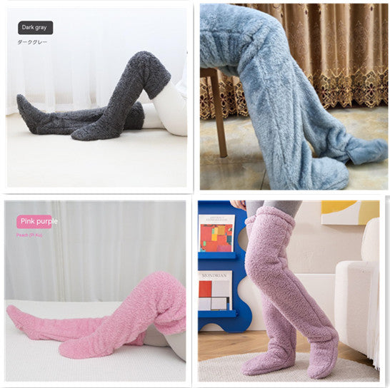 Infinity Beautiful Over-the-Knee Fuzzy Socks – Winter Warm Sleep & Lounge Stockings - Infinity Beautiful Boutique