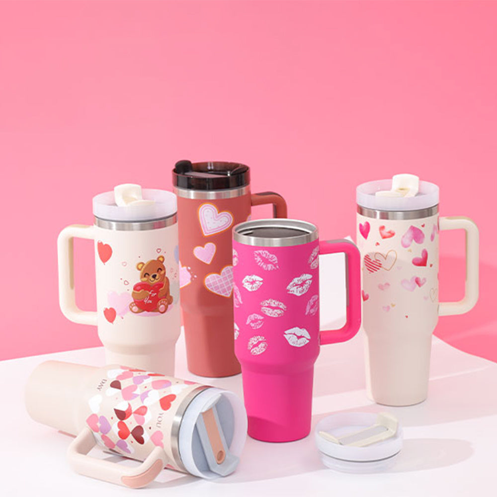 40oz Tumbler – Insulated Stainless Steel with Handle & Straw - Infinity Beautiful Boutique